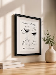 Personalised Wine Glasses Black Framed Poster Print by PMC - Image 2 of 4