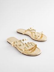 Gold Butterfly Strappy Mules - Image 3 of 7