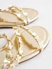 Gold Butterfly Strappy Mules - Image 6 of 7