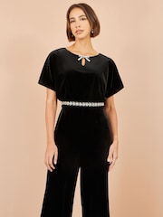 Yumi Velvet Jumpsuit With Embellishment - Image 3 of 4