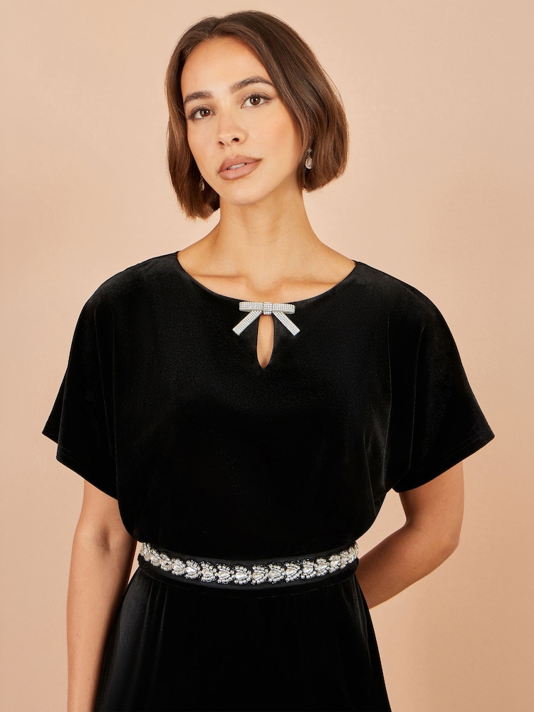 Yumi Velvet Jumpsuit With Embellishment - Image 4 of 4