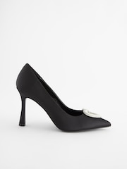 Black Regular/Wide Fit Forever Comfort® Heart Trim Court Shoes - Image 2 of 7