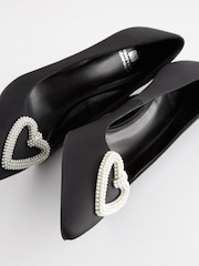 Black Regular/Wide Fit Forever Comfort® Heart Trim Court Shoes - Image 3 of 7