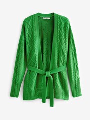 Bright Green Cable Belt Cardigan - Image 5 of 6