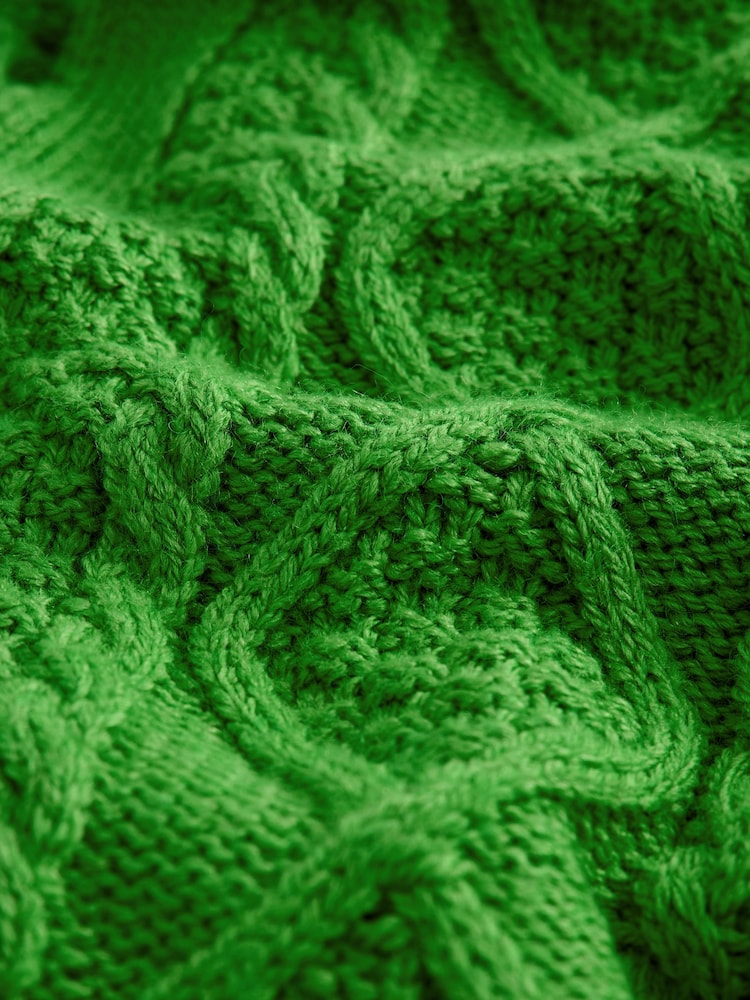 Bright Green Cable Belt Cardigan - Image 6 of 6