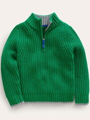 Boden Green Chunky Half Zip Jumper - Image 2 of 4