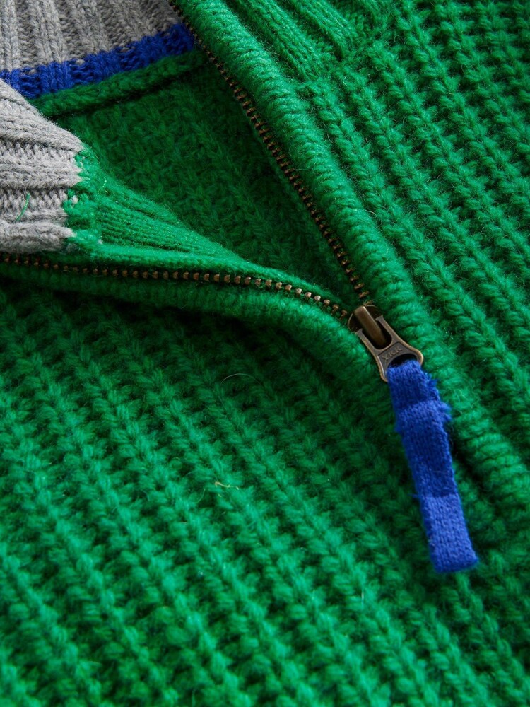 Boden Green Chunky Half Zip Jumper - Image 4 of 4