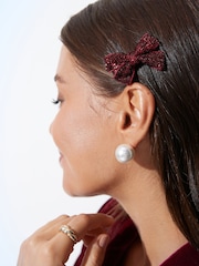 Black/Berry Bow Hair Clip Pack - Image 2 of 5