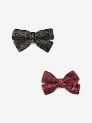 Black/Berry Bow Hair Clip Pack - Image 5 of 5