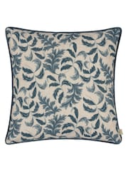 Evans Lichfield Blue Chatsworth Topiary Country Floral Piped Cushion - Image 2 of 5
