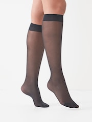 Noir - Chaussettes à hauteur de genou 20 Denier 5 Paquet - Image 1 de 3