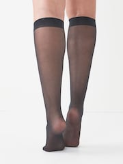 Noir - Chaussettes à hauteur de genou 20 Denier 5 Paquet - Image 2 de 3