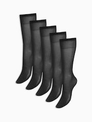 Noir - Chaussettes à hauteur de genou 20 Denier 5 Paquet - Image 3 de 3