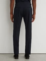 marine - Pantalons ajustés en coton mélangé avec ajusteur latéral Reiss Float - Image 5 de 6