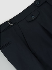 marine - Pantalons ajustés en coton mélangé avec ajusteur latéral Reiss Float - Image 6 de 6