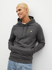 Lyle & Scott Charcoal Marl Cotton Pullover Hoodie - Image 1 of 8