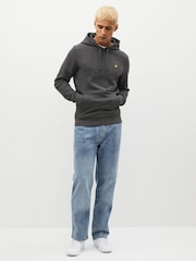 Lyle & Scott Charcoal Marl Cotton Pullover Hoodie - Image 3 of 8