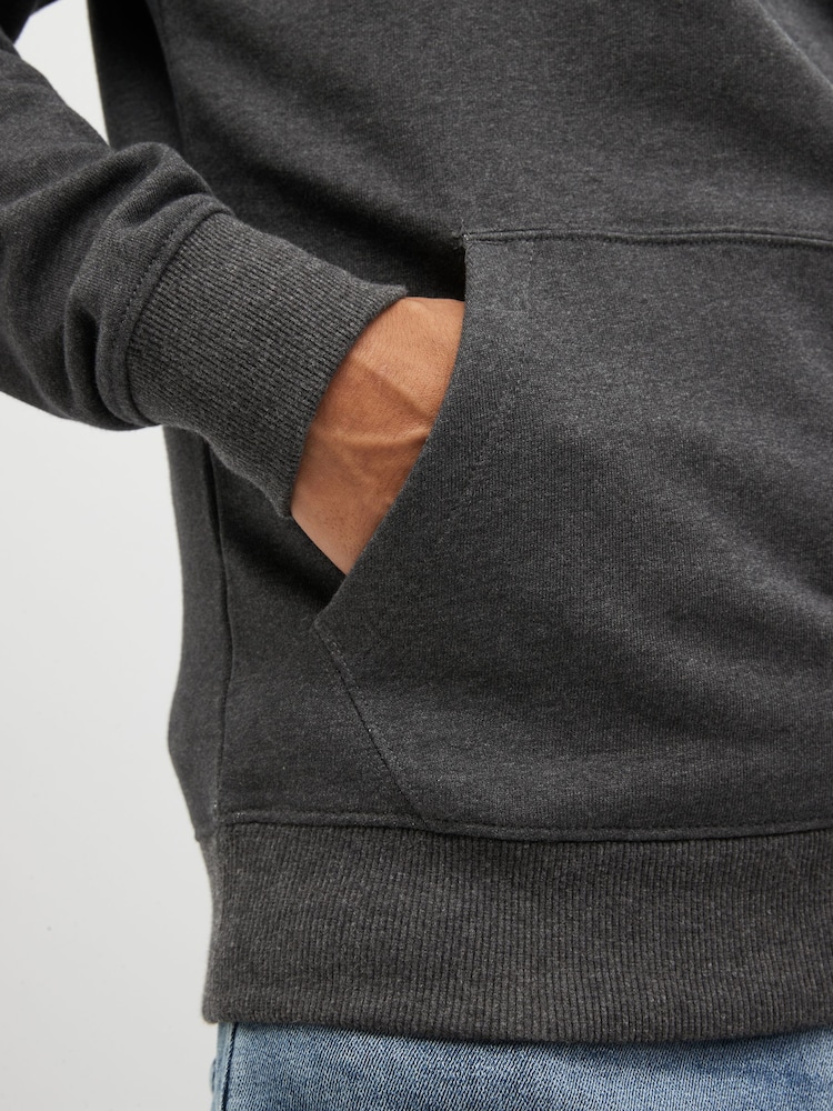 Lyle & Scott Charcoal Marl Cotton Pullover Hoodie - Image 5 of 8