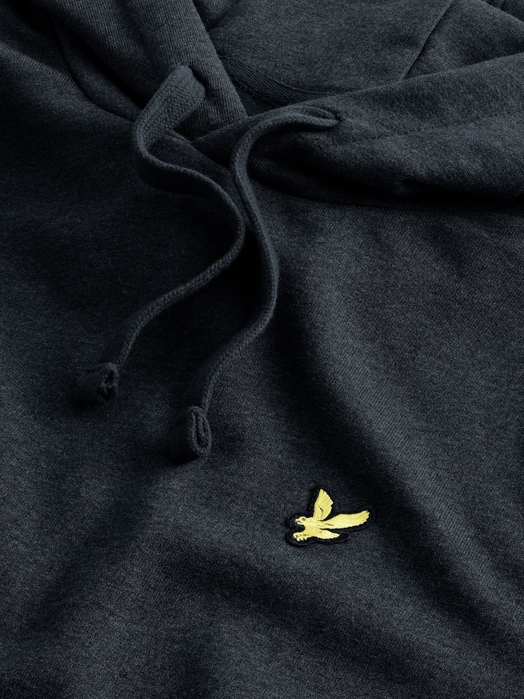 Lyle & Scott Charcoal Marl Cotton Pullover Hoodie - Image 6 of 8