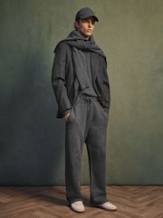 Reiss Charcoal Grey Blake Monogram Wool Relaxed-Fit Knitted Joggers - Image 1 of 7