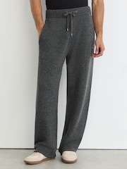 Reiss Charcoal Grey Blake Monogram Wool Relaxed-Fit Knitted Joggers - Image 5 of 7