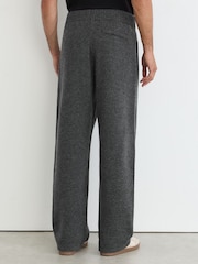 Reiss Charcoal Grey Blake Monogram Wool Relaxed-Fit Knitted Joggers - Image 6 of 7