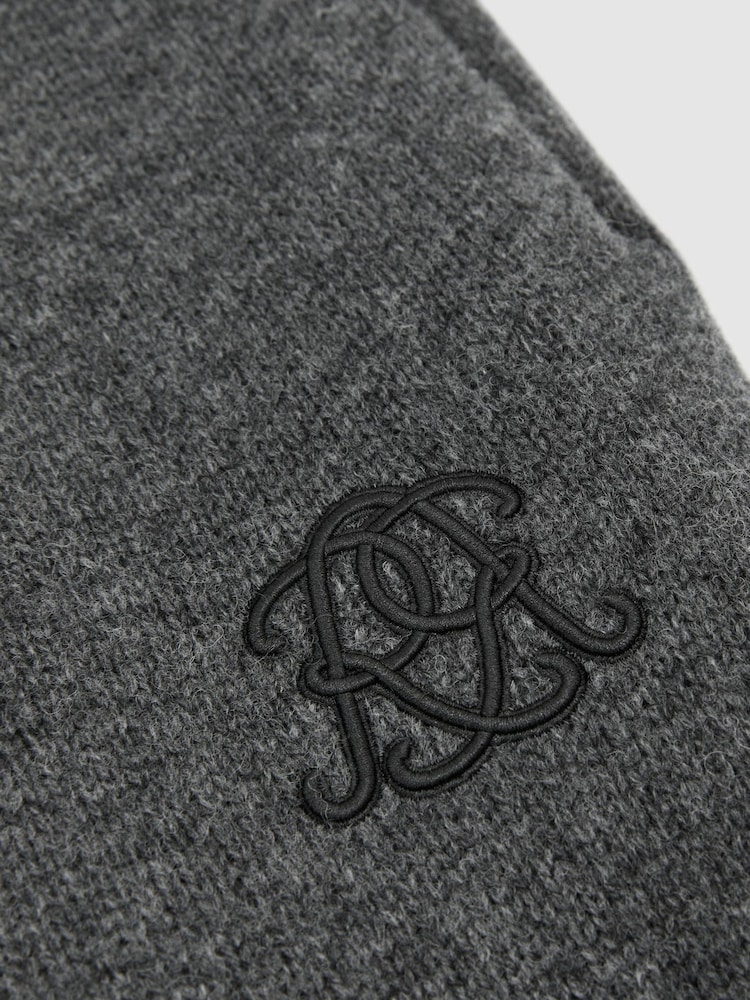Reiss Charcoal Grey Blake Monogram Wool Relaxed-Fit Knitted Joggers - Image 7 of 7 Reiss Charcoal Grey Blake Monogram Wool Relaxed-Fit Knitted Joggers - Image 7 of 7