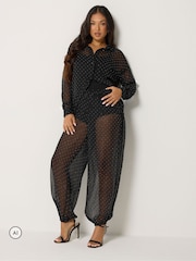 PixieGirl Petite Black Diamante Balloon Trousers - Image 2 of 6