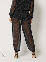 PixieGirl Petite Black Diamante Balloon Trousers - Image 3 of 6