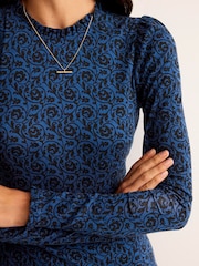 Dunkelblau - Boden Minikleid mit Volantdetails - Bild 5 von 6