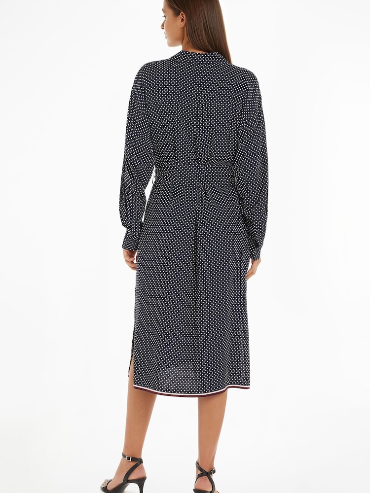 Tommy Hilfiger Blue Polkadot Midi Shirt Dress - Image 2 of 6