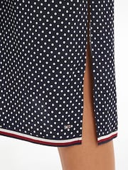 Tommy Hilfiger Blue Polkadot Midi Shirt Dress - Image 3 of 6