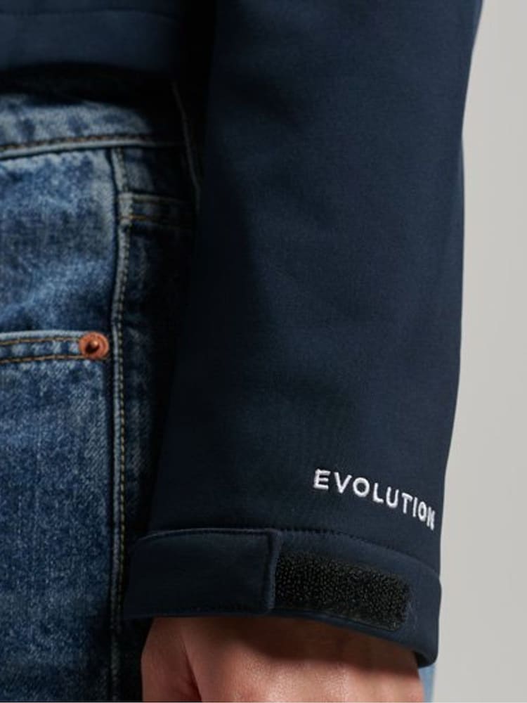 Superdry Dark Blue Code Trekker Hooded Softshell Jacket - Image 6 of 6