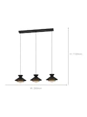 Eglo Black Grizedale 3 Pendant Ceiling Light - Image 5 of 6