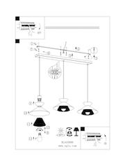 Eglo Black Grizedale 3 Pendant Ceiling Light - Image 6 of 6