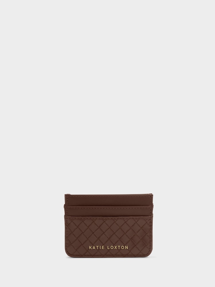 Katie Loxton Brown Nova Woven Texture Card holder - Image 1 of 4 Katie Loxton Brown Nova Woven Texture Card holder - Image 1 of 4