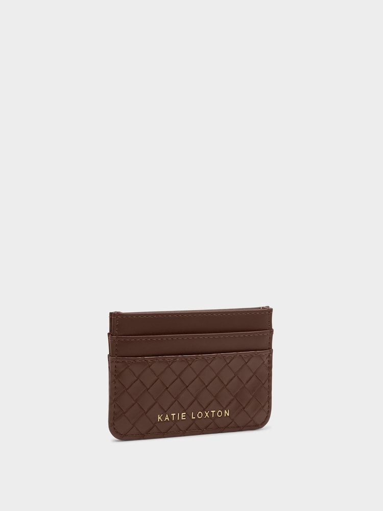 Katie Loxton Brown Nova Woven Texture Card holder - Image 2 of 4 Katie Loxton Brown Nova Woven Texture Card holder - Image 2 of 4