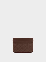 Katie Loxton Brown Nova Woven Texture Card holder - Image 3 of 4