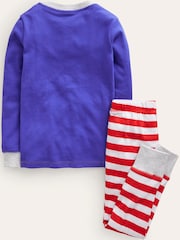 Boden Blue Logo Glow-In-The-Dark Christmas Pyjamas - Image 2 of 3