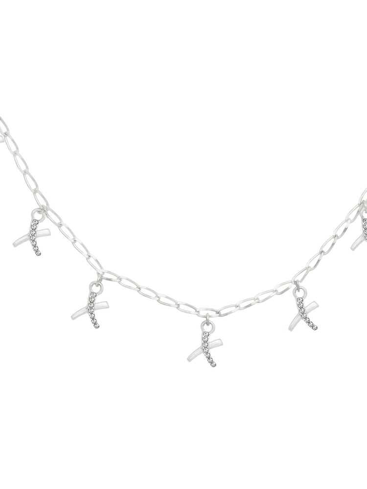 Caramel Jewellery London Silver 'Kisses' Charm Delicate Necklace - Image 2 of 6