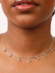 Caramel Jewellery London Silver 'Kisses' Charm Delicate Necklace - Image 5 of 6