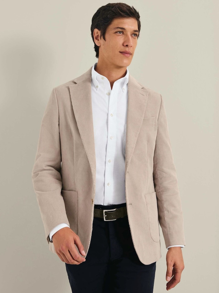 Charles Tyrwhitt Natural Corduroy Slim Fit Jacket - Image 1 of 4 Charles Tyrwhitt Natural Corduroy Slim Fit Jacket - Image 1 of 4