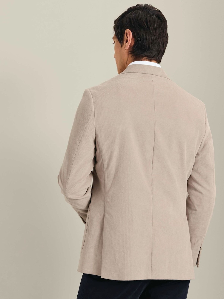 Charles Tyrwhitt Natural Corduroy Slim Fit Jacket - Image 2 of 4 Charles Tyrwhitt Natural Corduroy Slim Fit Jacket - Image 2 of 4