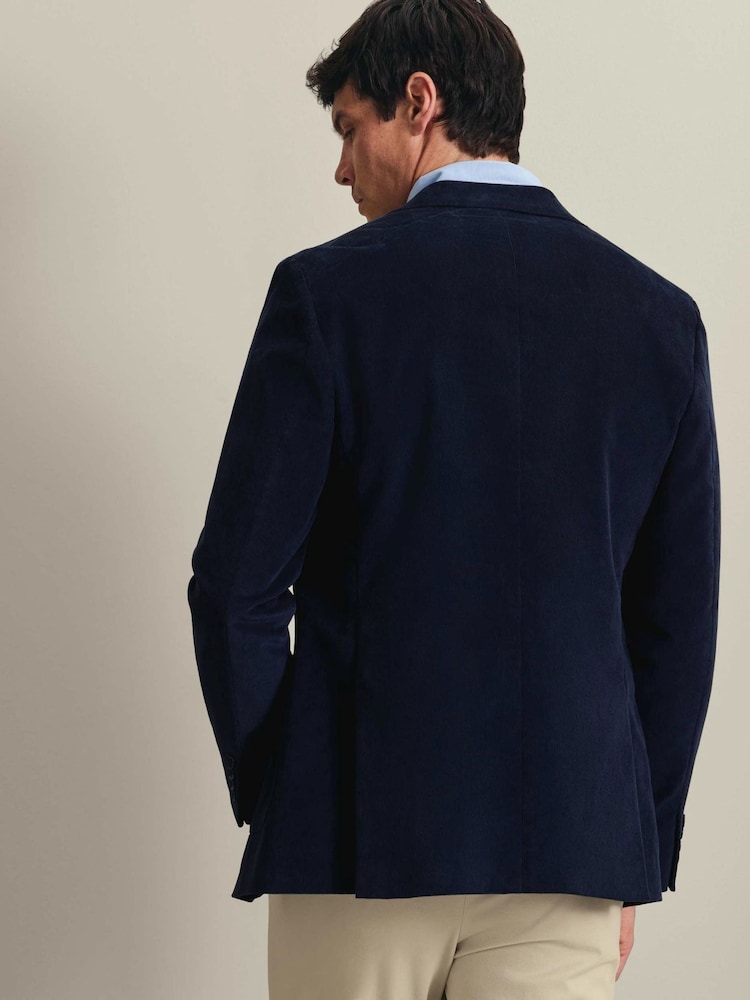 Charles Tyrwhitt Blue Corduroy Slim Fit Jacket - Image 2 of 6 Charles Tyrwhitt Blue Corduroy Slim Fit Jacket - Image 2 of 6