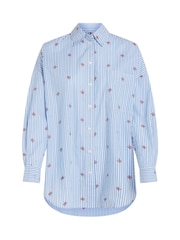 Tommy Hilfiger Oversized Blue Curve Stripe Shirt - Image 1 of 3