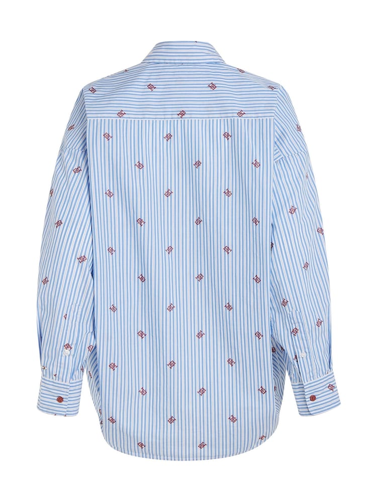 Tommy Hilfiger Oversized Blue Curve Stripe Shirt - Image 2 of 3