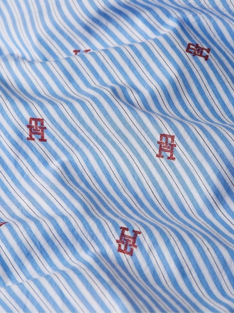 Tommy Hilfiger Oversized Blue Curve Stripe Shirt - Image 3 of 3