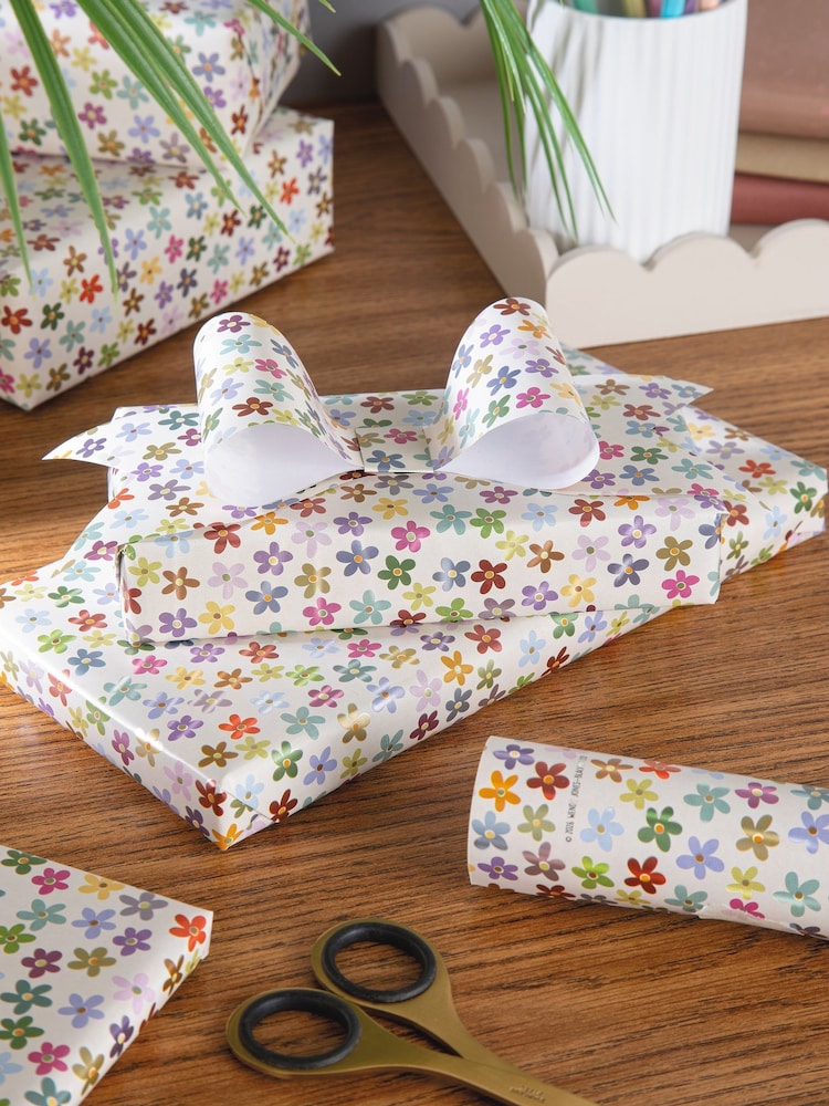 Hallmark Pink 3 X 2M Wendy Jones-Blackett Floral Wrapping Paper - Image 1 of 5 Hallmark Pink 3 X 2M Wendy Jones-Blackett Floral Wrapping Paper - Image 1 of 5