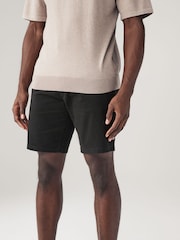 Black Straight Fit Stretch Chinos Shorts - Image 1 of 6