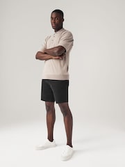 Black Straight Fit Stretch Chinos Shorts - Image 2 of 6
